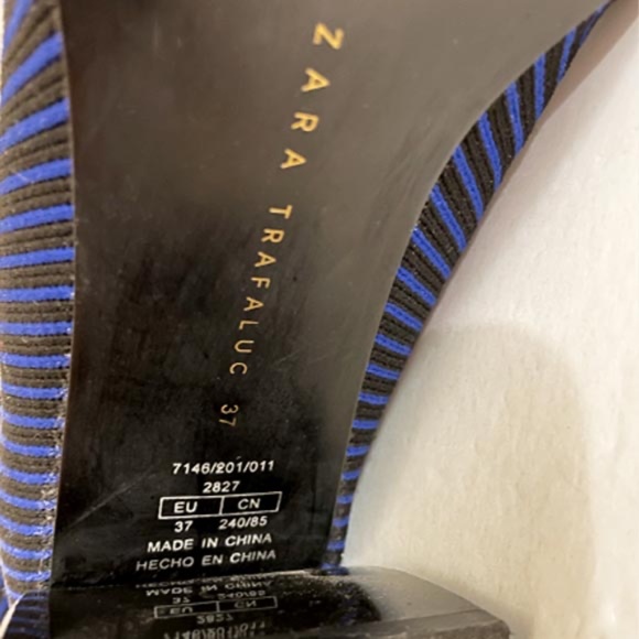 ZARA STRIPED SOCK BOOTIE EUC 6.5 - Picture 9 of 9